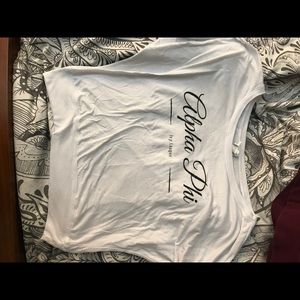 alpha phi long sleeve off the shoulder